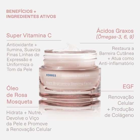 Creme Facial de Clareamento Korres Wild Rose